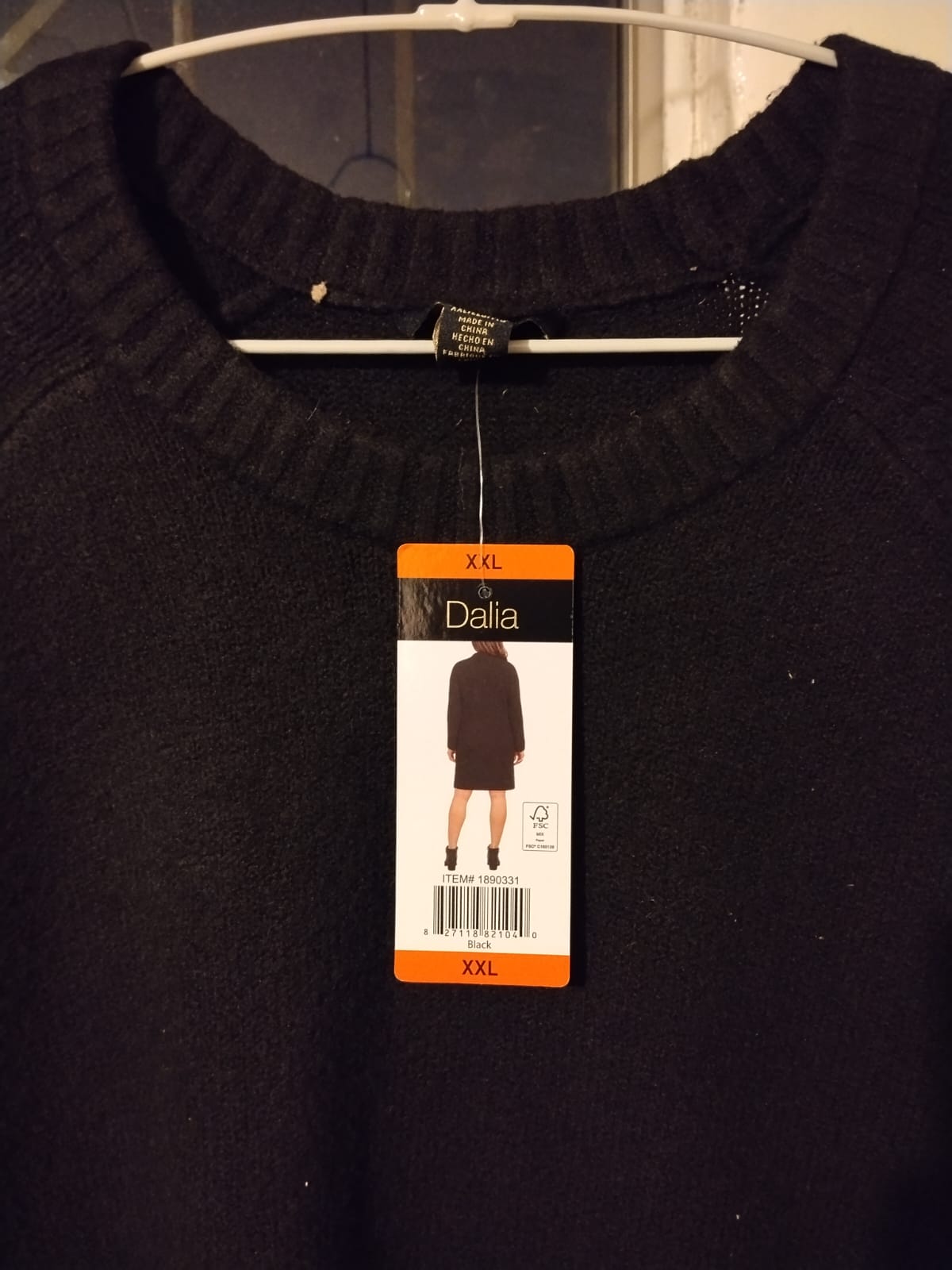 Chaleco Largo Tipo Vestido Dalia – Negro Lanilla Talla XXL