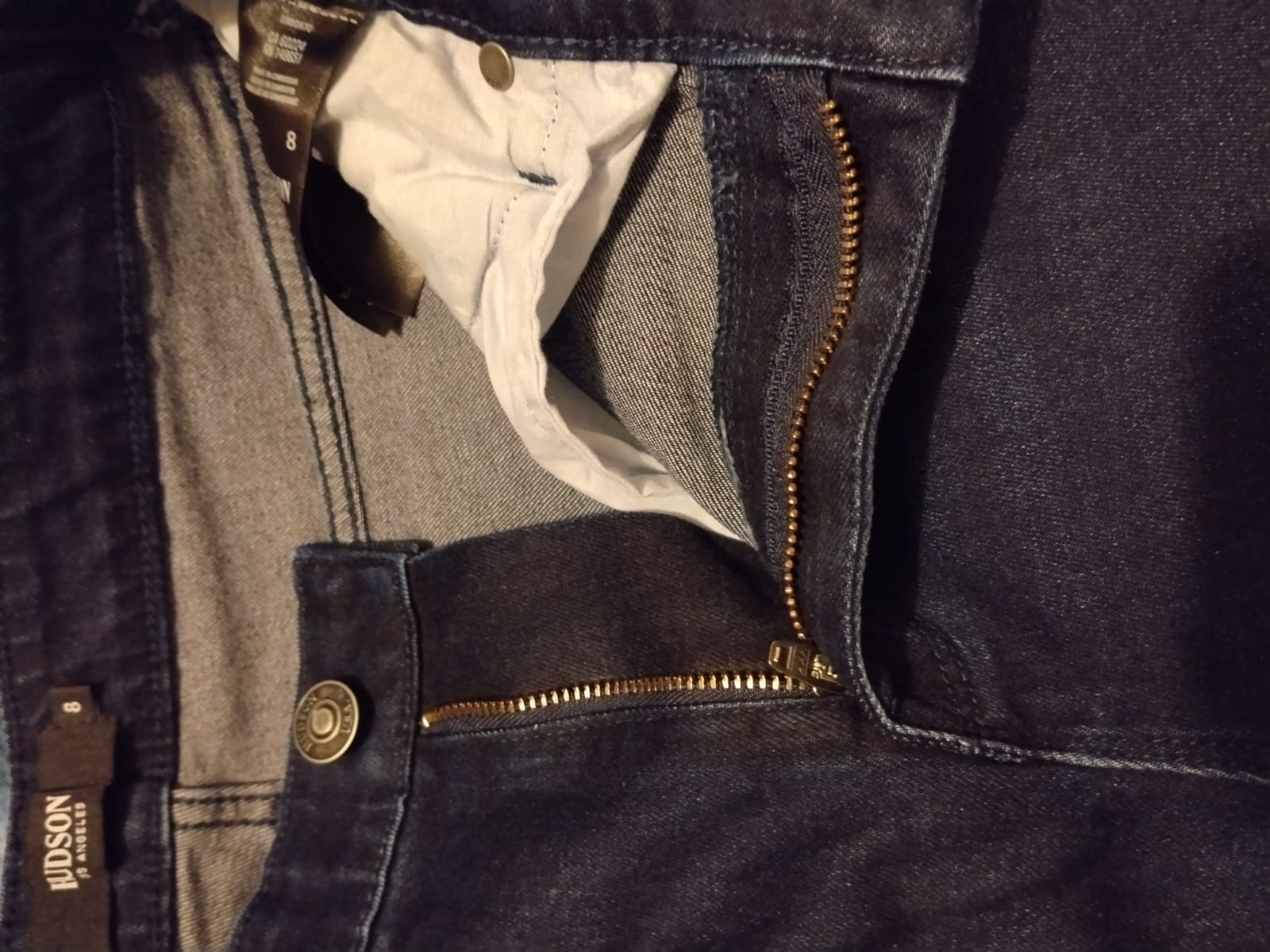 Jeans Vaquero Recto Azul Oscuro – Tiro Alto Talla 38