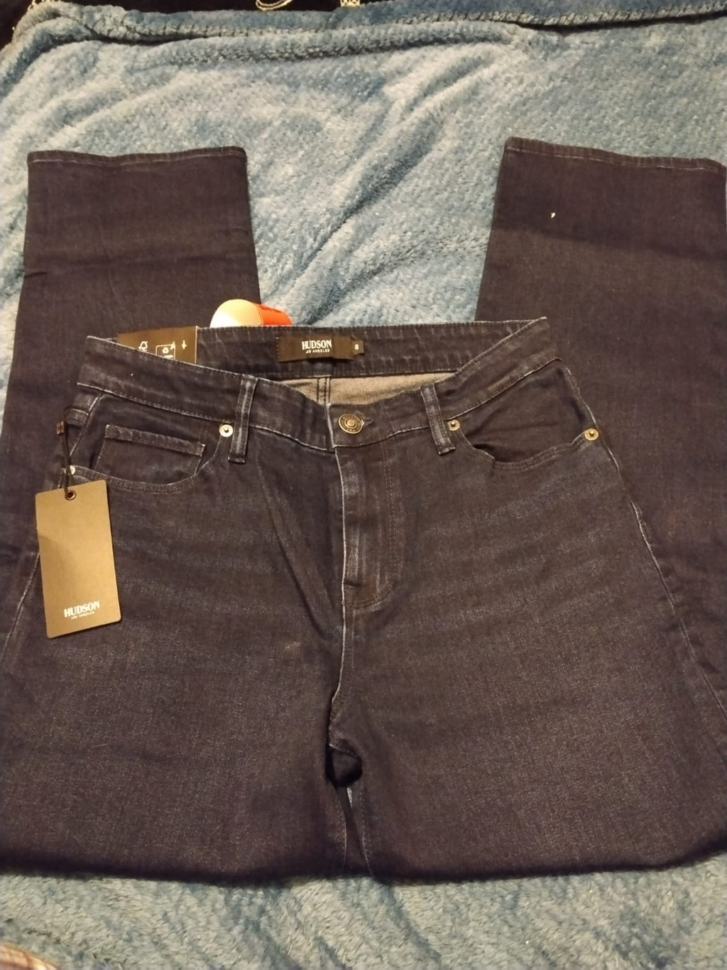 Jeans Vaquero Recto Azul Oscuro – Tiro Alto Talla 38