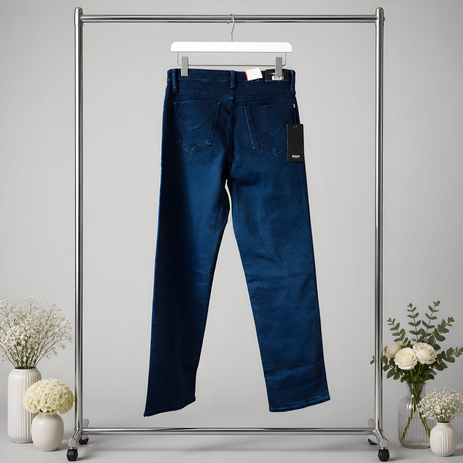 Jeans Vaquero Recto Azul Oscuro – Tiro Alto Talla 38